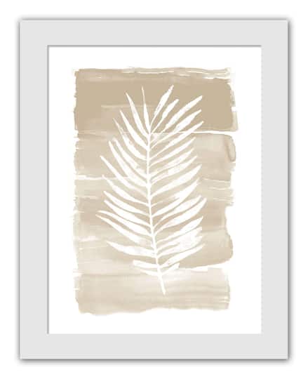 Watercolor Palm Wall Print in White Frame